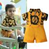 Infant Set Toddler Boys Summer Set Sunflowers Print Romper Bosysuit Solid Shorts Trousers Set Casual Clothes Outfits view 2
