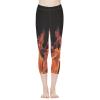 AFPANQZ Fire Print Leggings for Womens Tummy Control Tight Yoga Pants Comfortable Casual Tight Legging for Gym Yoga Fitness Workout Running High Waist Capris view 3