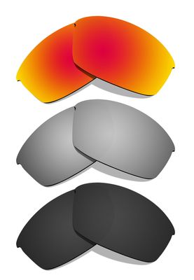 Littlebird4 Premium 1.5mm Polarized Replacement Lenses for Oakley Flak Jacket Sunglasses - MultiOptions (Black+Titanium+Red)