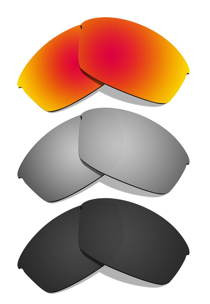 Littlebird4 Premium 1.5mm Polarized Replacement Lenses for Oakley Flak Jacket Sunglasses - MultiOptions (Black+Titanium+Red)