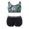 Hedmy Kids Girls 2Pcs Sportwear Set Plants Print Corp Vest Athletic Top and Shorts Palywear Outfit Black 4 Years view 1