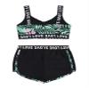 Hedmy Kids Girls 2Pcs Sportwear Set Plants Print Corp Vest Athletic Top and Shorts Palywear Outfit Black 4 Years view 4
