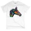 Dean Russo Colorful Horse T-Shirt Neon Mosaic Wild Mustang Men's Tee White Small view 1