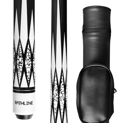 Pathline PLN Pool Cue Kit - 58 inch Canadian Maple Billiard Pool Stick and Hard Case (White 21oz)