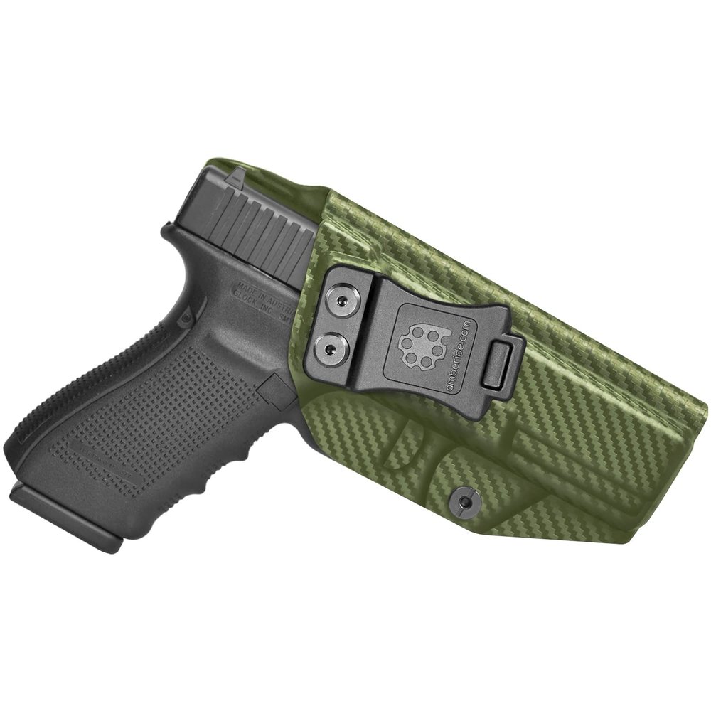 Amberide Glock 20/21 / 22 IWB Holster, Kydex-Boltaron Inside Waistband Holster for Glock 20 (10mm), Glock 21 (.45 ACP) & Glock 22 (.40 S&W) Pistols, Gen 35, Secure Retention, 030 Adjustable Cant