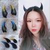Dark Gothic Devil Horns Ghost Hairpin Edge Hair clips Skull Butterfly Bat Ear Costume Halloween Cartoon Hair Accessories (Black Devil Horns) view 3