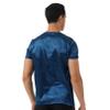 Jhaoyu Mens Silky Satin V Neck Short Sleeve Pajamas Shirts Tops Solid Color Loungewear T-Shirt Nightwear Navy_Blue X-Large view 4