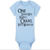 Fantasy Movie Baby Onesie - One Does Not Simply Crawl Into Mordor (0-3 Month - Blue Fabric - Black Design) view 1