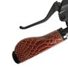 Bike Handle Grips 22.2x130mm Non-Slip PVC Microfiber Leather Ergonomic Hand-Sewn Casual Retro Double Lock-on Handlebar Lever for MTB,Road Bike view 3