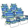 Goplus Beach Chair, 4 Pack Folding Backpack Beach Chairs for Adults with 5 Positions, Head Pillow, Cooler Bag, Towel Bar, Cup Holders, Sunbath Sling Tanning Lounge, Folding Layout Camping Chairs view 1