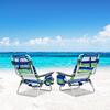 Goplus Beach Chair, 4 Pack Folding Backpack Beach Chairs for Adults with 5 Positions, Head Pillow, Cooler Bag, Towel Bar, Cup Holders, Sunbath Sling Tanning Lounge, Folding Layout Camping Chairs view 2