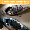 PIRIPARA Kayak Storage Rack Wall Mount 2 Pairs Garage Kayak Storage Hanger, Wall Bracket Holder for Kayaks, Canoe, Surfboard, Paddle Board, Max Load 100LBs, Red view 2
