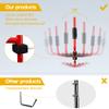 PIRIPARA Kayak Storage Rack Wall Mount 2 Pairs Garage Kayak Storage Hanger, Wall Bracket Holder for Kayaks, Canoe, Surfboard, Paddle Board, Max Load 100LBs, Red view 3