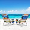 Goplus Beach Chair, 4 Pack Folding Backpack Beach Chairs for Adults with 5 Positions, Head Pillow, Cooler Bag, Towel Bar, Cup Holders, Sunbath Sling Tanning Lounge, Folding Layout Camping Chairs view 2