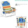 Goplus Beach Chair, 4 Pack Folding Backpack Beach Chairs for Adults with 5 Positions, Head Pillow, Cooler Bag, Towel Bar, Cup Holders, Sunbath Sling Tanning Lounge, Folding Layout Camping Chairs view 3