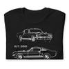 1965 Stang high-Performance Pony car GT350 Antique Collector Car Sketch Art Muscle Cars Short-Sleeve Unisex T-Shirt Black view 2