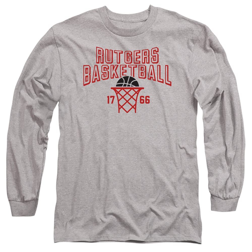 Rutgers University Official Basketball Year Unisex Adult Long-Sleeve T Shirt,Athletic Heather, Medium