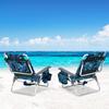 Goplus Beach Chair, 4 Pack Folding Backpack Beach Chairs for Adults with 5 Positions, Head Pillow, Cooler Bag, Towel Bar, Cup Holders, Sunbath Sling Tanning Lounge, Folding Layout Camping Chairs view 2