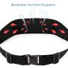 ANXTO Universal Running belt with Extender, Runner Waist Pack with 3 Pockets, Hiking Travel Camp Running Workout Belt Bag, Reflective No Bounce Black Fanny Pack for Women Men (Black) view 2