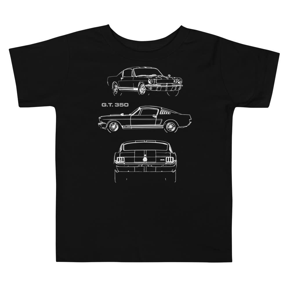 1965 Stang high-Performance Pony car GT350 Antique Collector Car Sketch Art Muscle Cars Graphic T-Shirt Black
