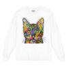 Dean Russo Shiva Cat Stare Long Sleeve T-Shirt Colorful Colorful Kitten White Small view 1