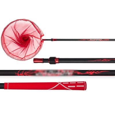 YYDS Fishing net Fishing Landing Net Telescopic Fishing Net for Fishing Stainless Steel Folding Landing Nets for 170CM 210CM 250CM 300CM Fish net (Color : Red, Size : 300cm)