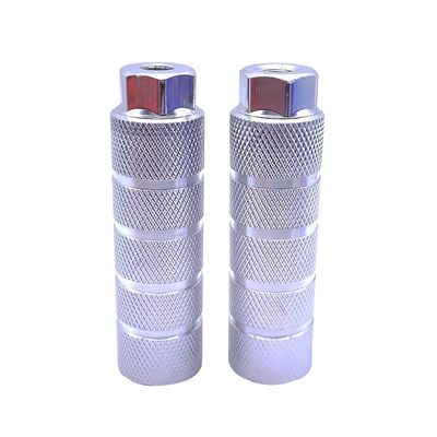 2 Pack Aluminum Alloy Bike Pegs Anti-Skid Lead Foot Bicycle Pegs for Cycling Rear Stunt Fit 3/8 Inch Axles 26T (Sliver)