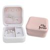 TEEAMORE Custom Travel Jewelry Box Small Jewelry Storage Case Add Your Text Name Gift For Women Girls Rings Necklaces Organizer Powder view 1