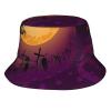 BDKJJLR Happy Halloween Print Fisherman Hat Unisex Summer Sun Protection Bucket Hat Sun Hat for Fishing Hiking view 1