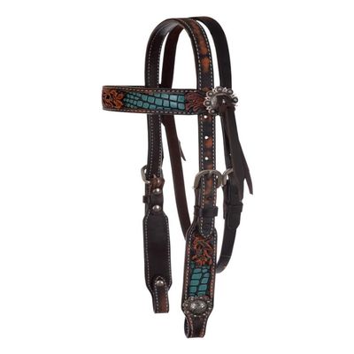 Circle Y Inlaid Filigree Browband Headstall