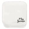 TEEAMORE Custom Travel Jewelry Box Small Jewelry Storage Case Add Your Text Name Gift For Women Girls Rings Necklaces Organizer White view 2
