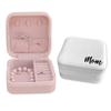 TEEAMORE Custom Travel Jewelry Box Small Jewelry Storage Case Add Your Text Name Gift For Women Girls Rings Necklaces Organizer White view 4