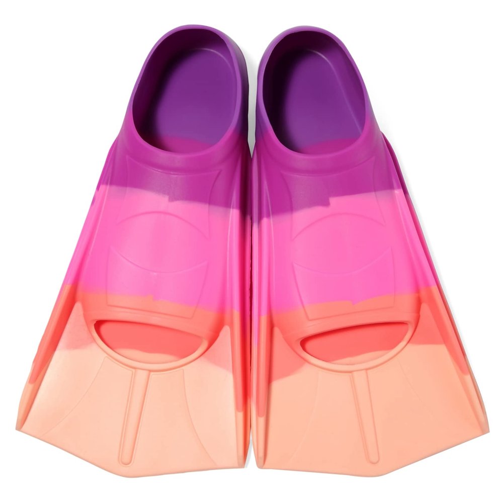 Azuunye Kids Swim Fins,Short Swimming Flippers,Swim Training Fins for Lap Swimming,for Children Girls Boys Beginners