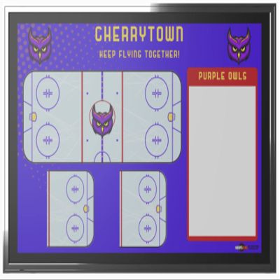 Custom Ice Hockey Dry Erase Wall Board | Great Gift for Ice Hockey Coach | Hang on Office or Locker Room Wall | 36 X 24