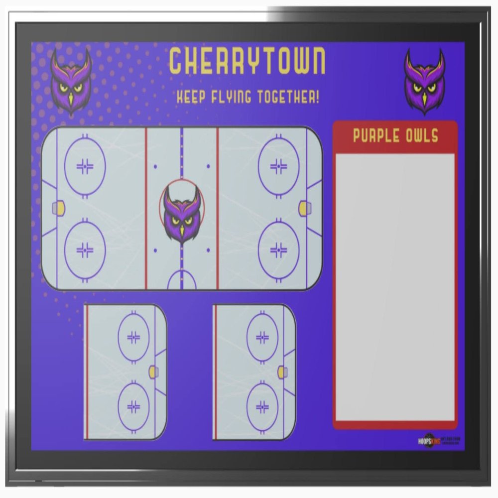 Custom Ice Hockey Dry Erase Wall Board | Great Gift for Ice Hockey Coach | Hang on Office or Locker Room Wall | 36 X 24