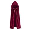 Regenboog Kids Velvet Cape with Hood,31.5inch,Burgundy Cloak for Kids,Short Velvet Cape Women view 2