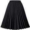 Basoteeuo Black Pleated Skirt for Women Midi Length Summer High Waisted A Line Elastic Waist Skirts S view 1