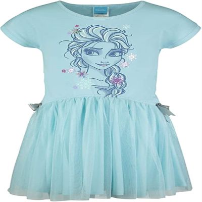 Disney Frozen Elsa Little Girls French Terry Dress Blue 7-8