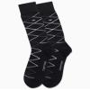 Calvin Klein Mens Dress Socks - 2 Pairs Egyptian Cotton Blend Comfort Stay Up Cuff Crew Socks for Men (7-12), Size 7-12, Black Diamond view 3