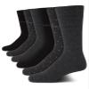 Calvin Klein Mens Dress Socks - 6 Pairs Soft Cotton Blend Crew Socks for Men - Classic Comfort Stay Up Cuff Mixed Pattern, Size 7-12, Charcoal/Graph/Black view 1