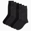 Calvin Klein Mens Dress Socks - 6 Pairs Soft Cotton Blend Crew Socks for Men - Classic Comfort Stay Up Cuff Mixed Pattern, Size 7-12, Charcoal/Graph/Black view 2