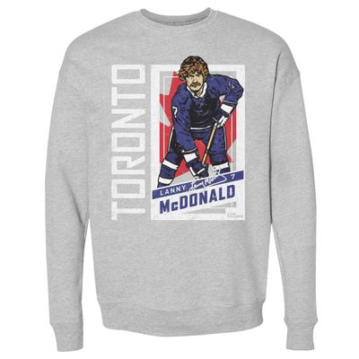 500 LEVEL Lanny McDonald Sweatshirt (Crew Sweatshirt, XX-Large, Heather Gray) - Lanny McDonald Toronto Sports Card WHT