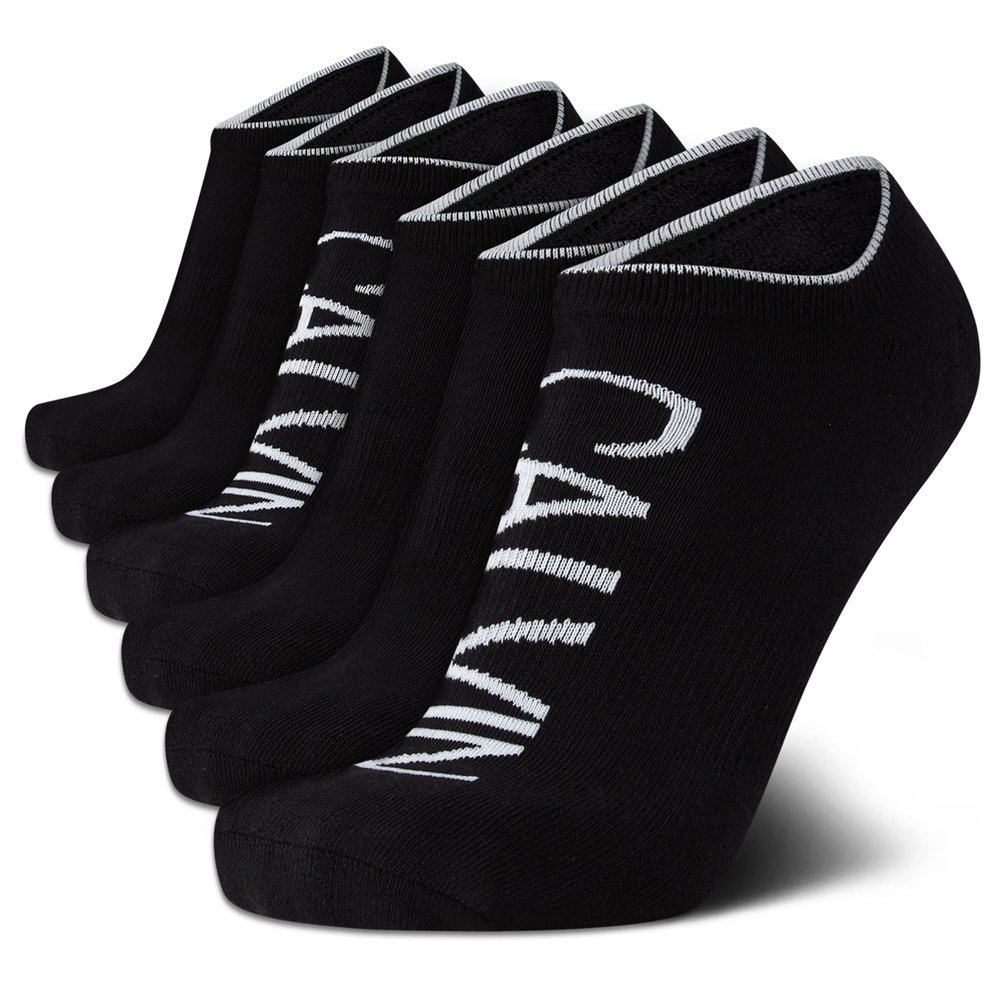 Calvin Klein Mens No Show Socks - 6 Pack Cotton Blend Soft Cushioned Athletic Low Cut Socks for Men, Size 7-12, Black Assorted