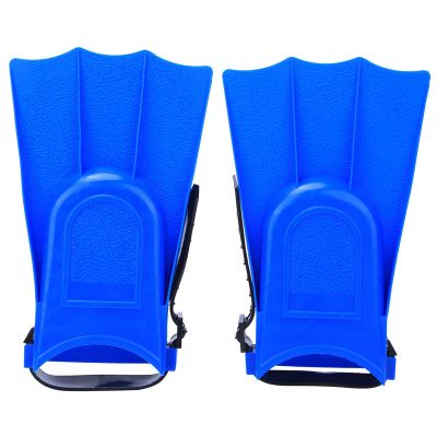 A Pair PVC Children Lightweight Diving Swimming, 7.48 X 4.53 Inch Training Fins Snorkeling Short Flippers Swim Foot Diving Heel Children Kids Youth Snorkel Combo Set Swimming(25 Yards -30 Yards-Blue)
