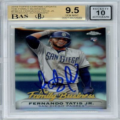 Fernando Tatis Jr 2019 Topps Chrome Update Family Business Autograph Rookie Card BGS 9.5 BAS 10