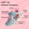 Nickelodeon Paw Patrol LED Sneakers - Skye and Everest Light Up Lightweight Breathable Athletic Shoes for Kid Girls - Pink/White (Size 7 Toddler) view 2