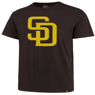 '47 MLB Men's Imprint Match Team Color Primary Logo Word Mark T-Shirt (San Diego Padres Browns, Medium)