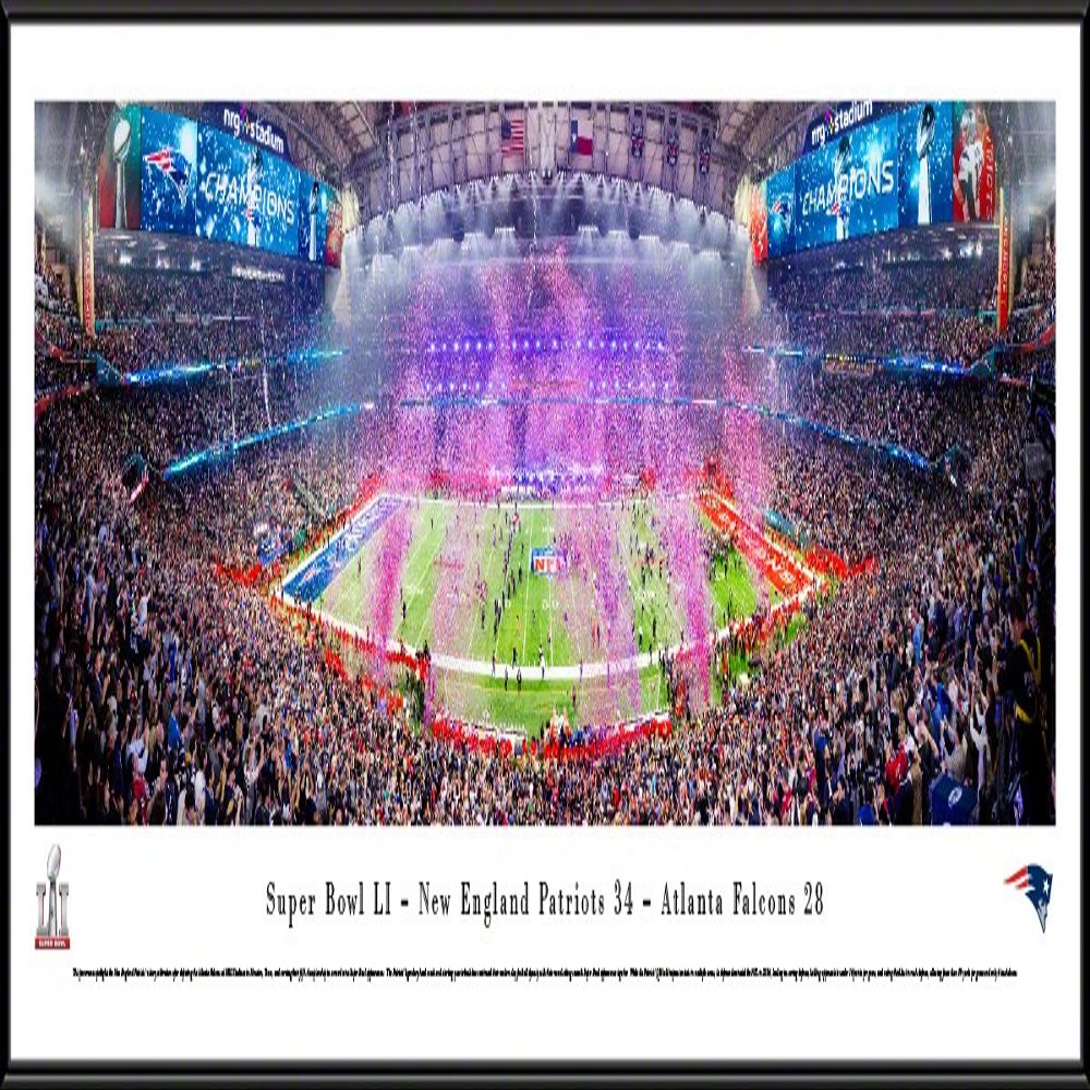 Super Bowl 2017 Champions - New England Patriots - 40.25x13.75-inch Standard Framed Picture by Blakeway Panoramas