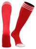 TCK Prosport Red Soccer Socks Kids Youth Girls Boys Womens Mens Athletic Sports Tube Socks (Scarlet/White, Small) view 1