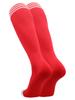 TCK Prosport Red Soccer Socks Kids Youth Girls Boys Womens Mens Athletic Sports Tube Socks (Scarlet/White, Small) view 2